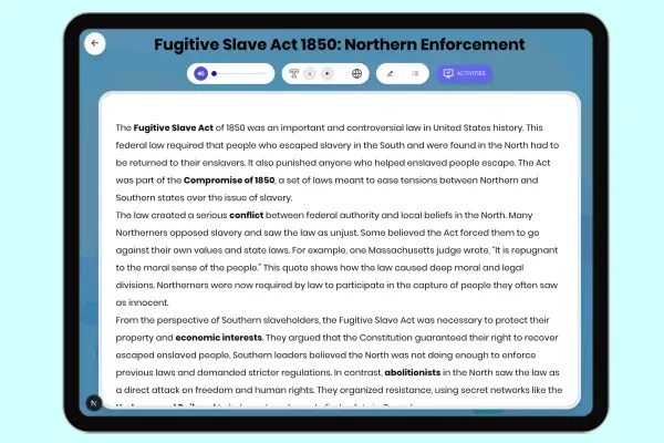 Fugitive Slave Act 1850: Northern Enforcement - reading educational content