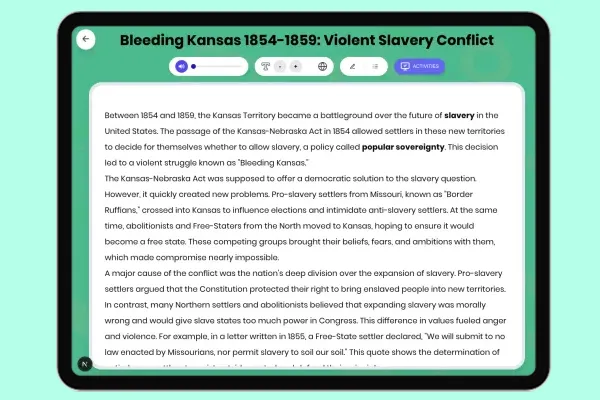 Bleeding Kansas 1854-1859: Violent Slavery Conflict - reading educational content
