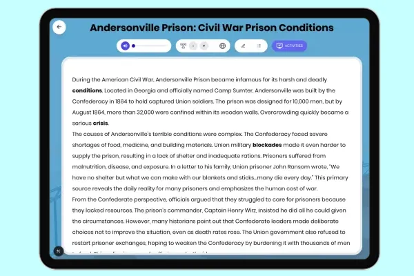 Andersonville Prison: Civil War Prison Conditions - reading educational content