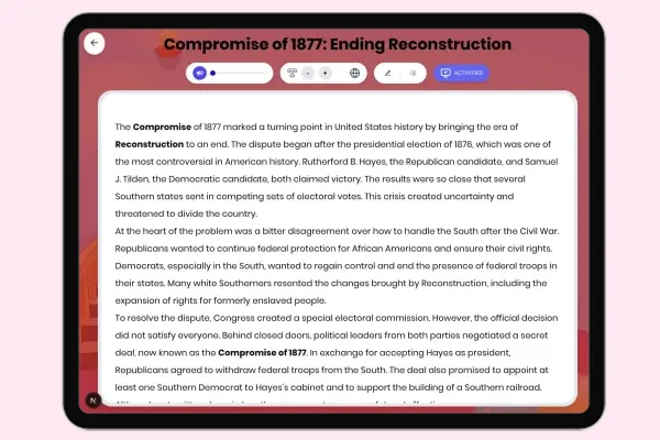 Compromise of 1877: Ending Reconstruction - reading educational content