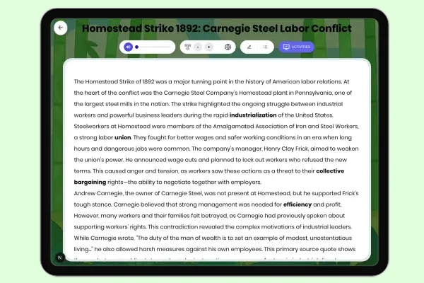 Homestead Strike 1892: Carnegie Steel Labor Conflict - reading educational content