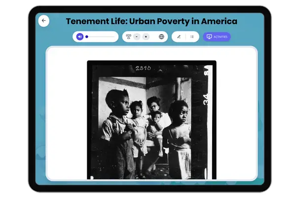 Tenement Life - reading educational content