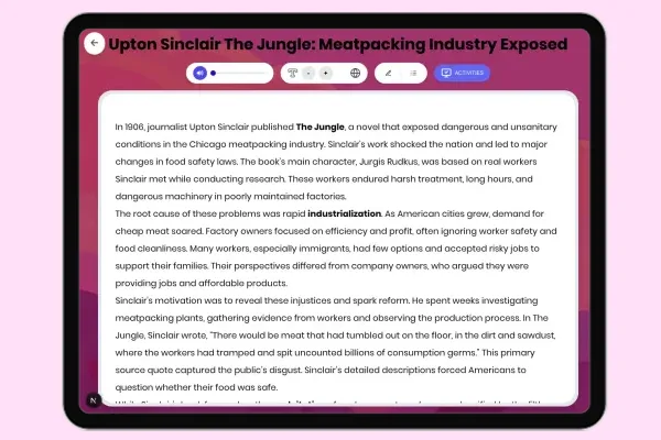 Upton Sinclair The Jungle: Meatpacking Industry Exposed - reading educational content