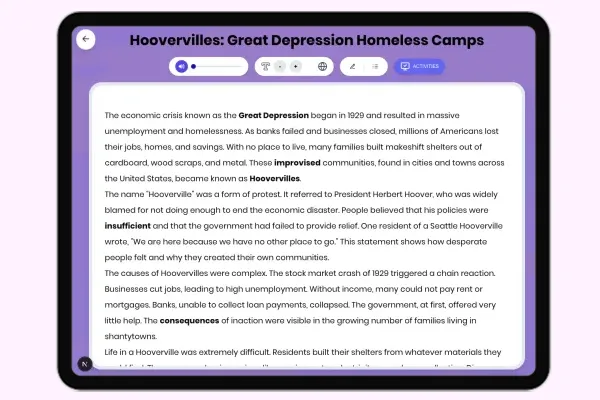 Hoovervilles: Great Depression Homeless Camps - reading educational content