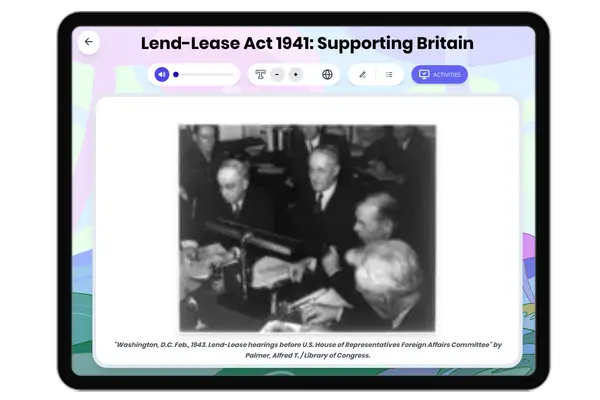 Lend-Lease Act 1941: Supporting Britain - reading educational content
