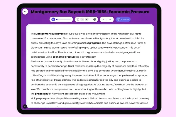 Montgomery Bus Boycott 1955-1956: Economic Pressure - reading educational content