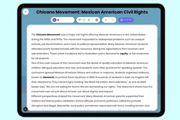 Chicano Movement: Mexican American Civil Rights - reading educational content