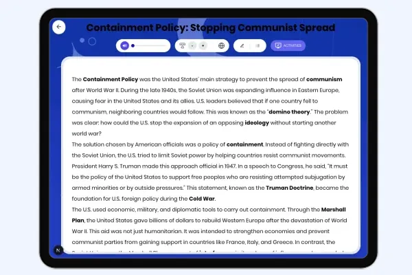 Containment Policy: Stopping Communist Spread - reading educational content