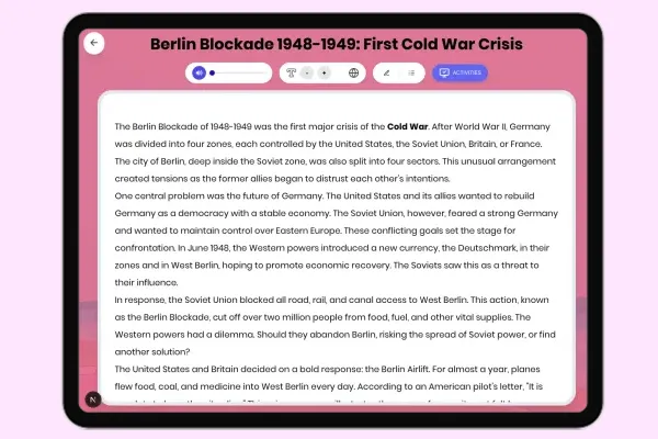 Berlin Blockade 1948-1949: First Cold War Crisis - reading educational content
