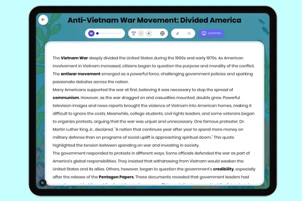 Anti-Vietnam War Movement: Divided America - reading educational content