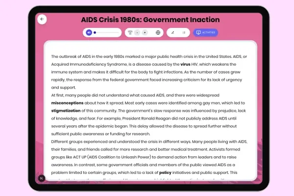 AIDS Crisis 1980s: Government Inaction - reading educational content