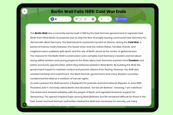 Berlin Wall Falls 1989: Cold War Ends - reading educational content