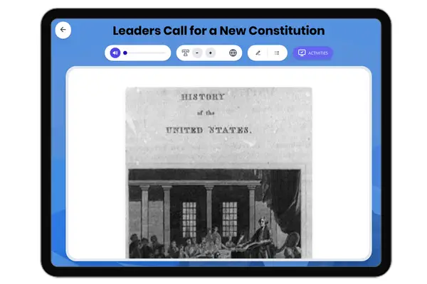 Leaders Call for a New Constitution - reading educational content