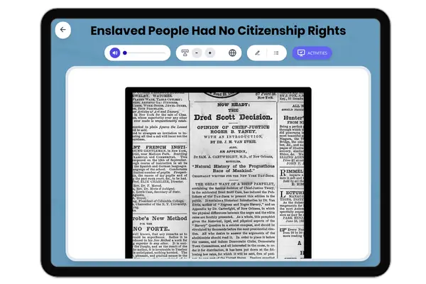 Enslaved People Had No Citizenship Rights - reading educational content