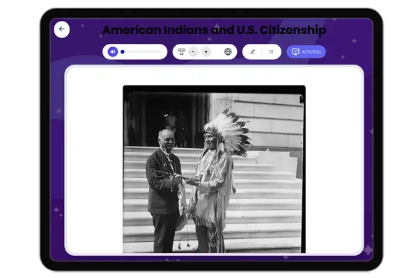 American Indians and U.S. Citizenship - reading educational content