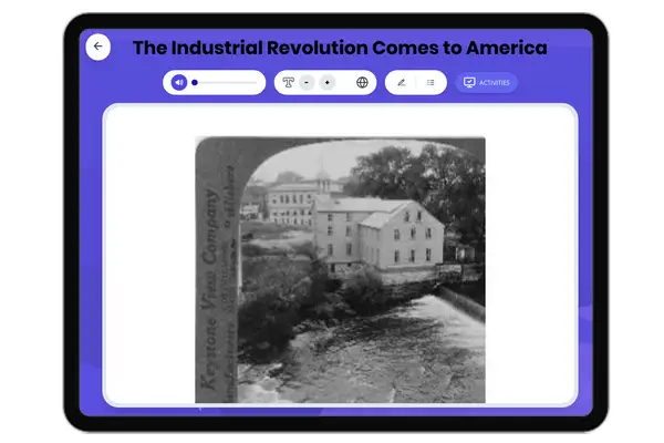 The Industrial Revolution Comes to America - reading educational content