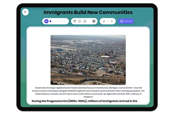 New Immigrant Communities - reading educational content