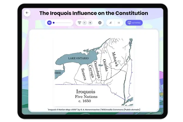 The Iroquois Influence on the Constitution - reading educational content