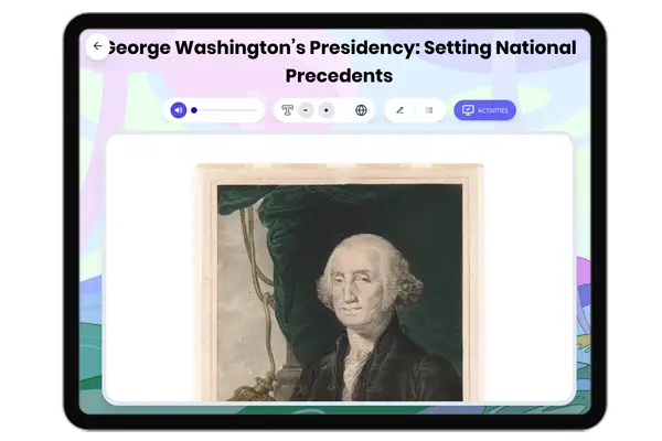 George Washington’s Presidency: Setting National Precedents - reading educational content