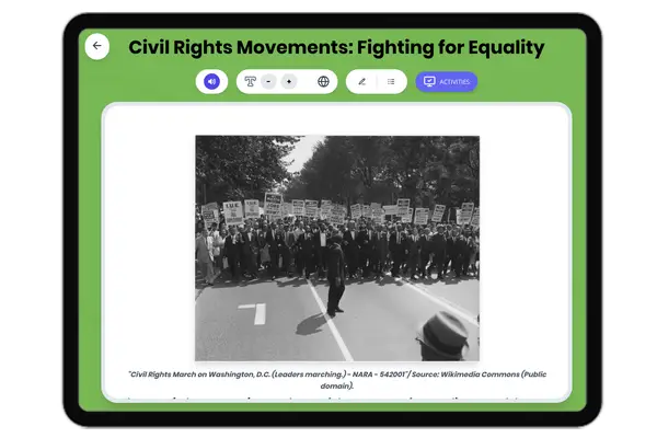 Civil Rights Movements: Fighting for Equality - reading educational content