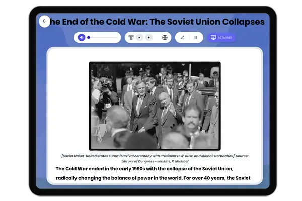 The End of the Cold War: The Soviet Union Collapses - reading educational content