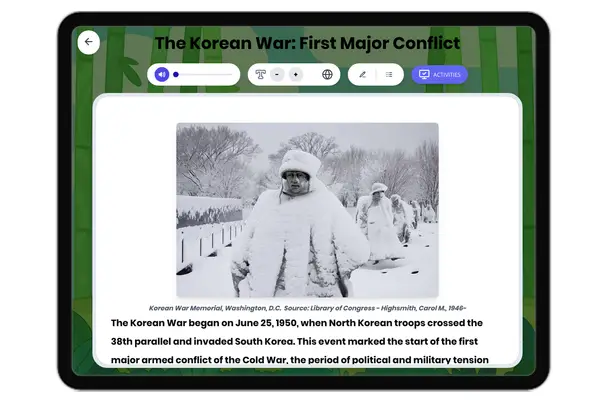 The Korean War: First Major Conflict - reading educational content
