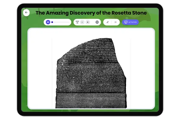 The Amazing Discovery of Rosetta stone - reading educational content