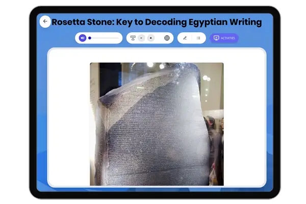 Rosetta Stone: Key to Decoding Egyptian Writing - reading educational content
