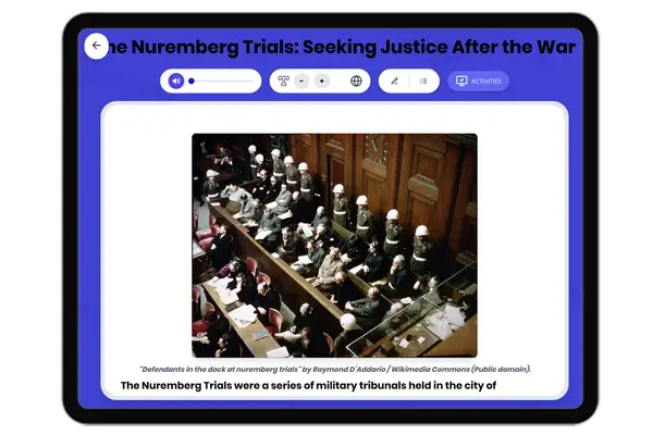 The Nuremberg Trials After the War  - reading educational content