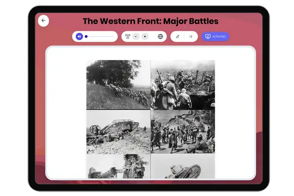 The Western Front in World War I - reading educational content