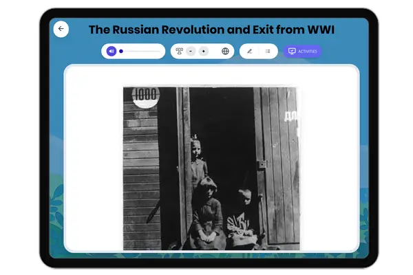 The Russian Revolution and Exit from WWI - reading educational content