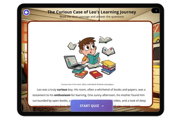 The Curious Leo - reading educational content