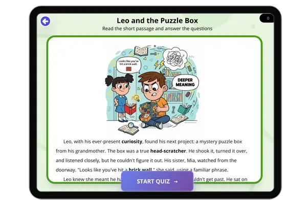 Leo and the Puzzle Box  - reading educational content