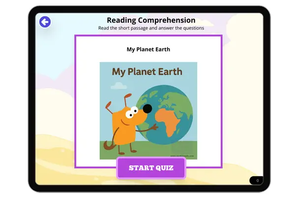 My Planet Earth - reading educational content
