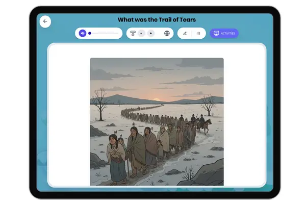What was the Trail of Tears - reading educational content
