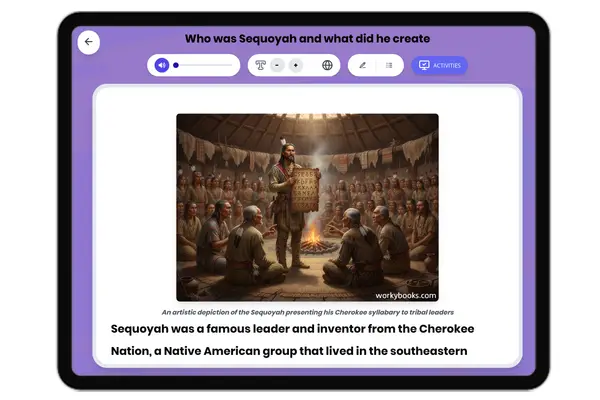 Who was Sequoyah and what did he create - reading educational content